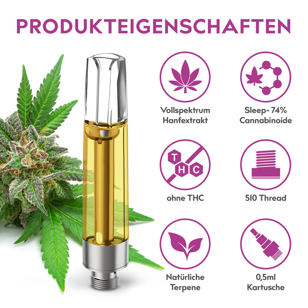 eos SLEEP CBD Extraktkartusche 74% Cannabinoide (0,5 ml )