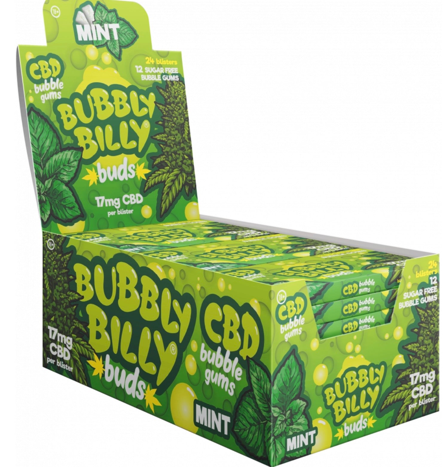 Bubbly Billy Buds Kaugummi mit Minzgeschmack (17 mg CBD)