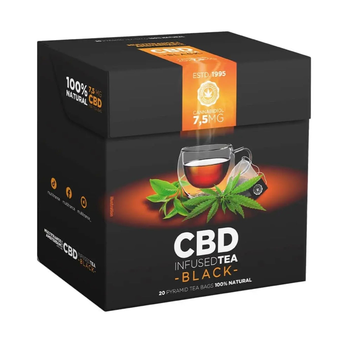 CBD Schwarztee, CBD 7,5 mg, Schachtel mit 20 Teebeuteln