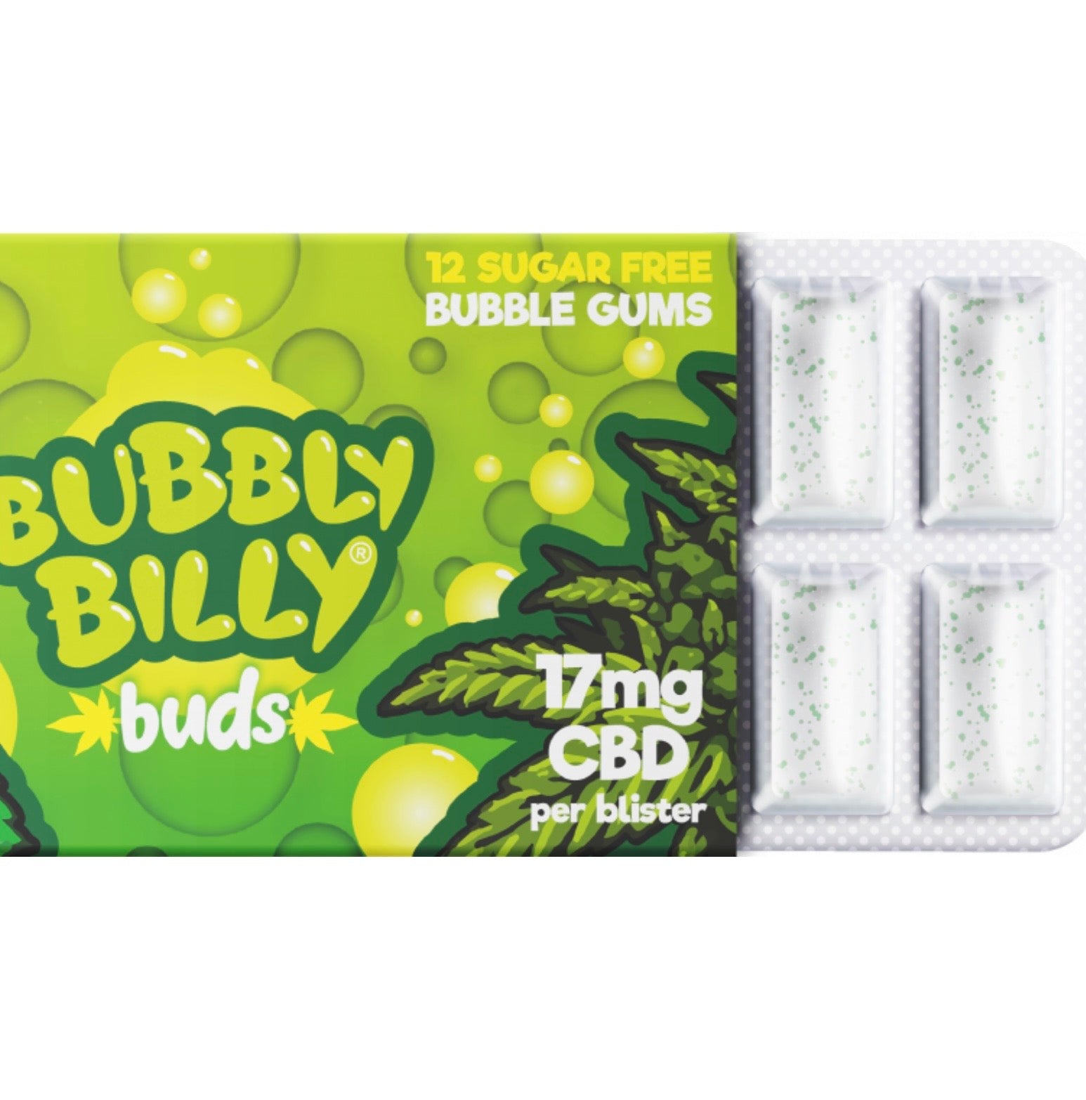 Bubbly Billy Buds Kaugummi mit Minzgeschmack (17 mg CBD)