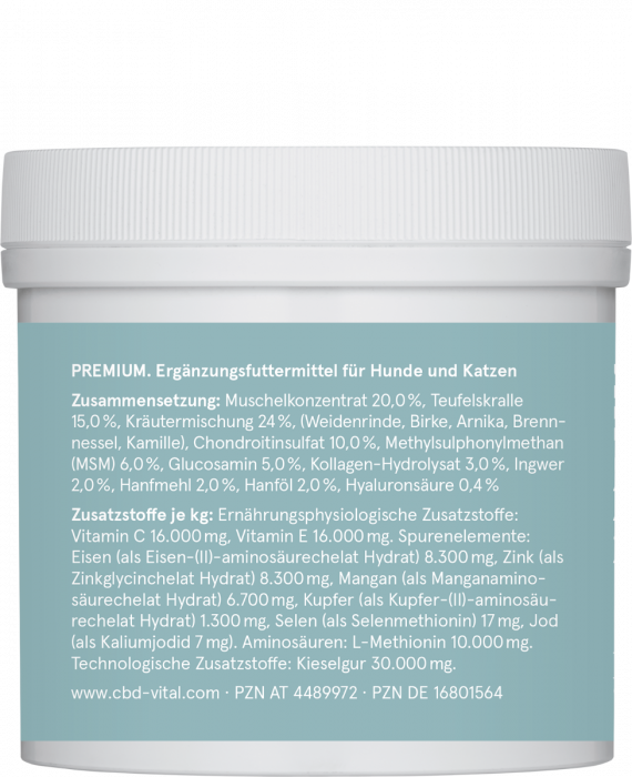 CBD Vital – VET – Gelenkskomplex aktiv mit 200mg CBD – 100g Hund/Katze