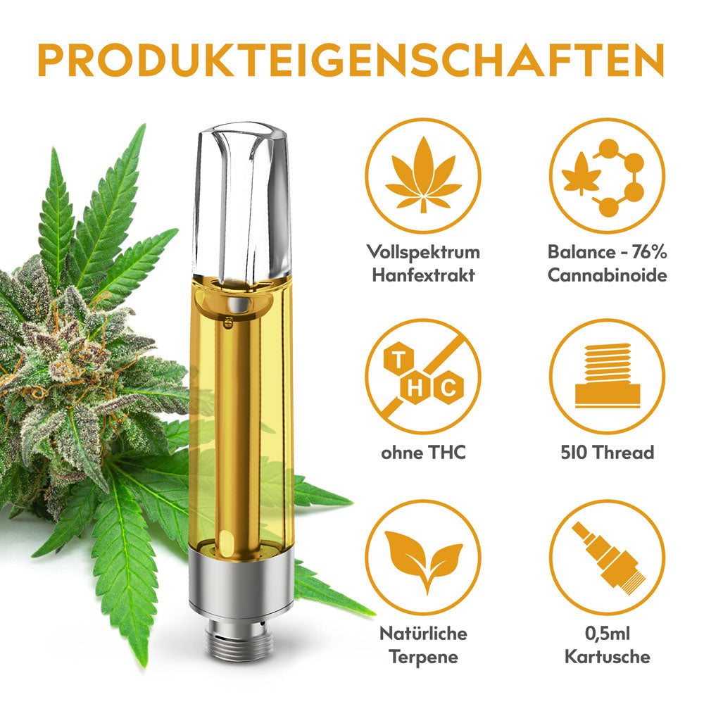 eos BALANCE CBD Extraktkartusche 76% Cannabinoide (1,0 ml )